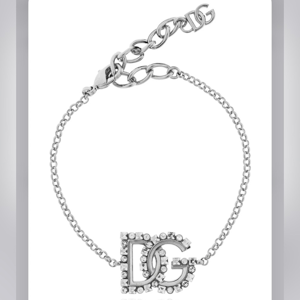 Dolce & Gabbana | Silver DG Logo Embellished Bracelet